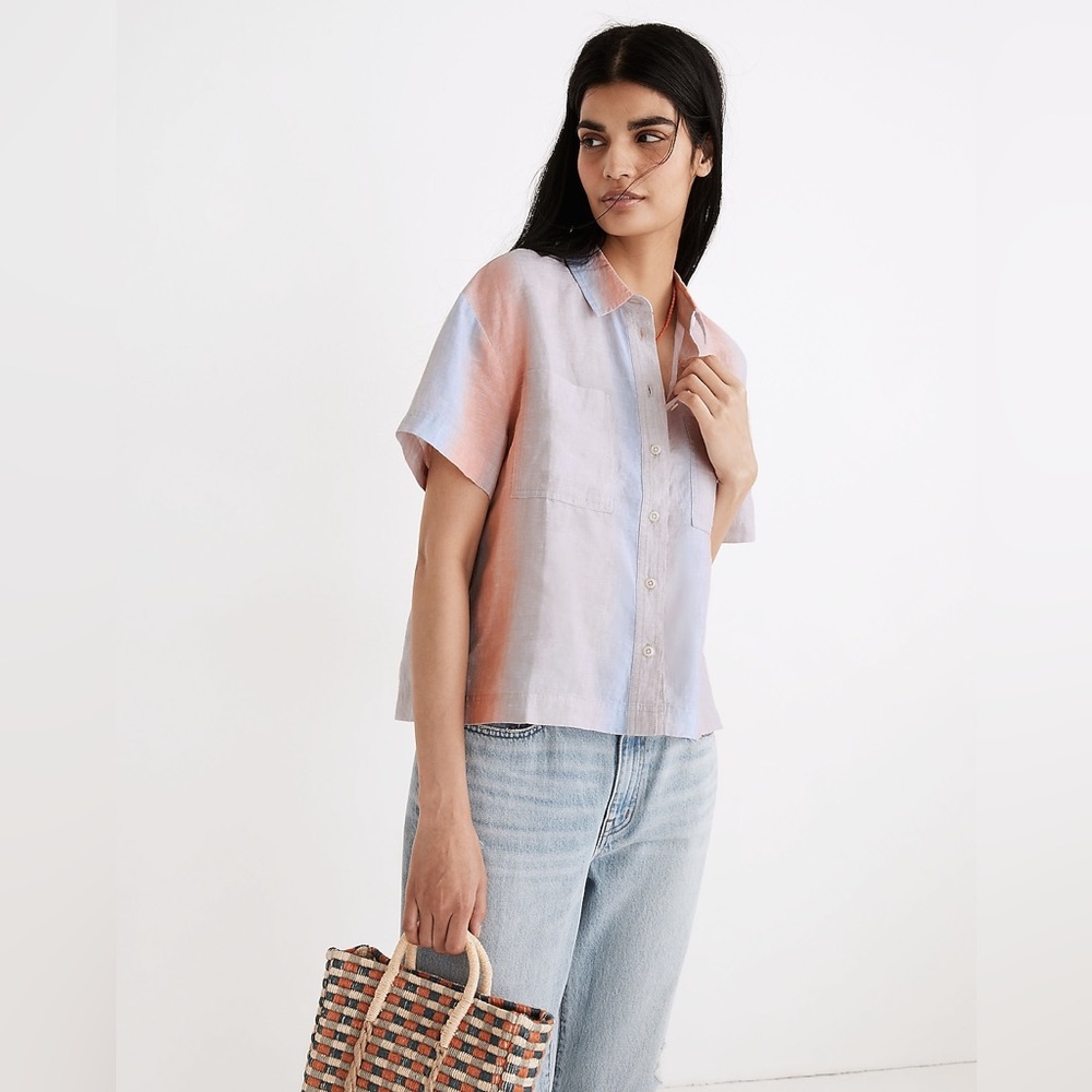 Madewell | Linen Beachside Shirt in Ombré Stripe